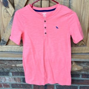 Boys half button short-sleeve knit top.